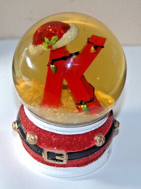 December Home Water Snow Globe "K" Christmas Decoration Collectible XMAS Santa